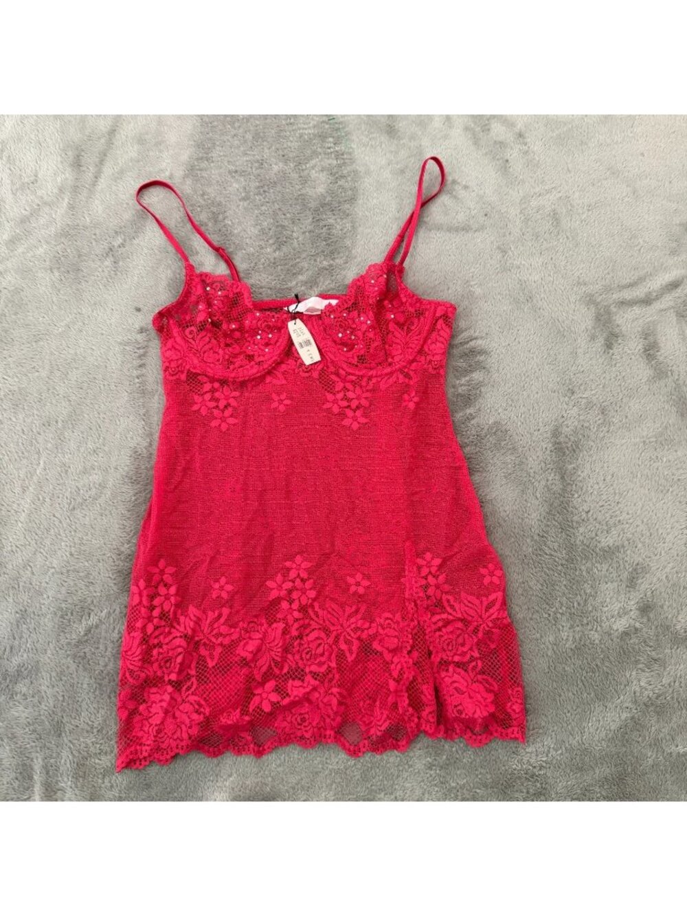 NWT Y2K Victoria's Secret MEDIUM Pink Slip Dress Lace Underwire